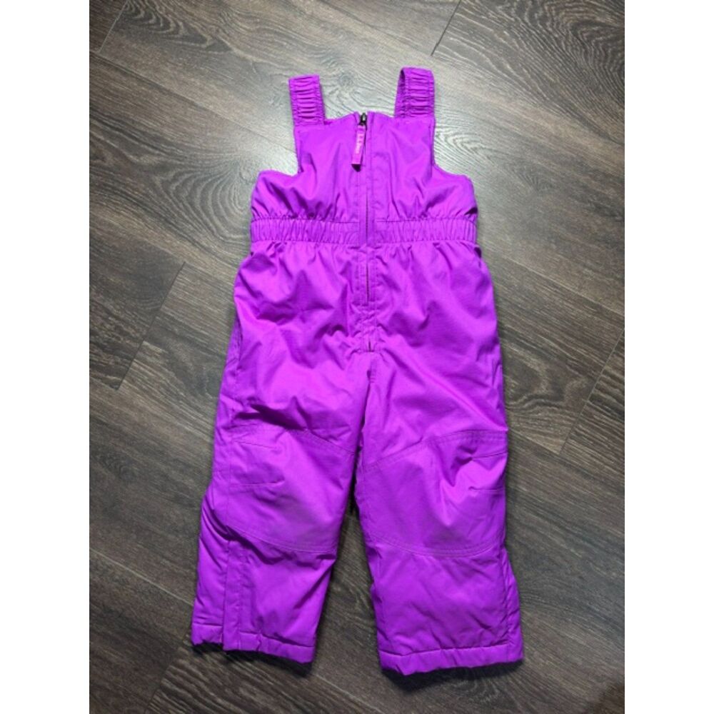 L.L.Bean Kids Snow Bib Overalls 2T Purple Grow Cuffs Insulated Ski Snow Pants